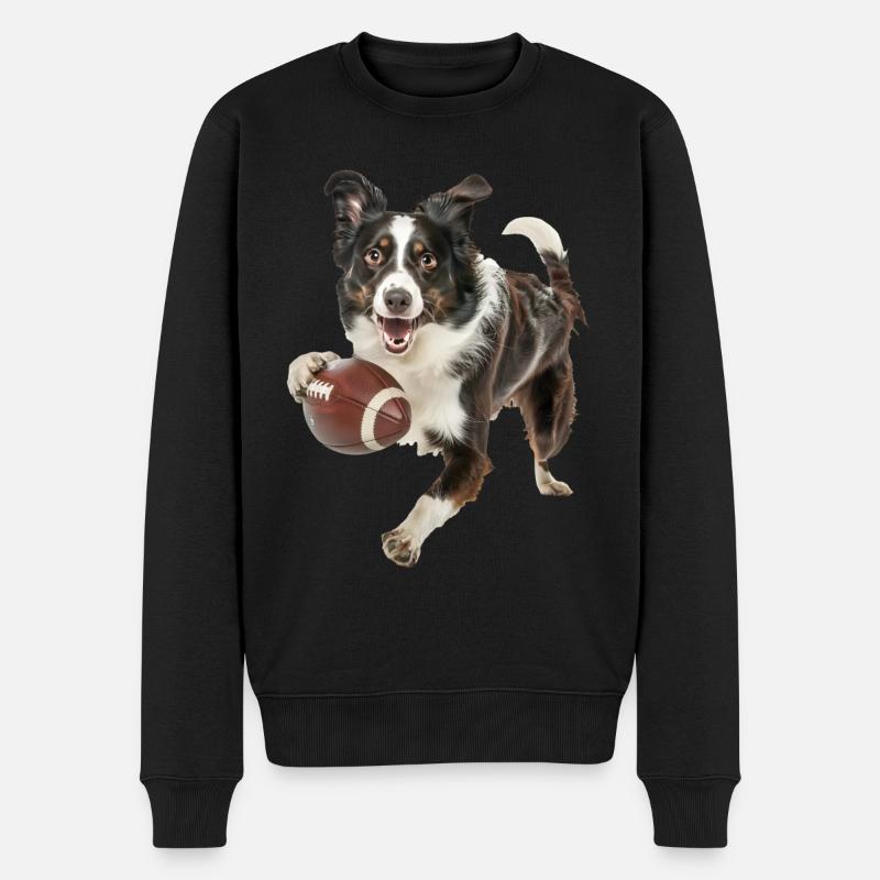 Border Collie - Pull Premium bio Homme - noir