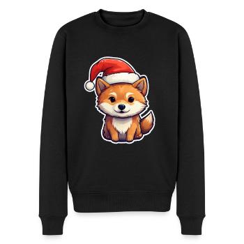 Shiba Inu Chien Noël - Pull Premium bio Homme - noir - Devant - Nico (187cm)