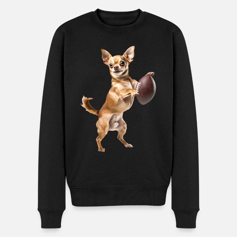 Chihuahua - Männer Premium Bio Pullover - Schwarz