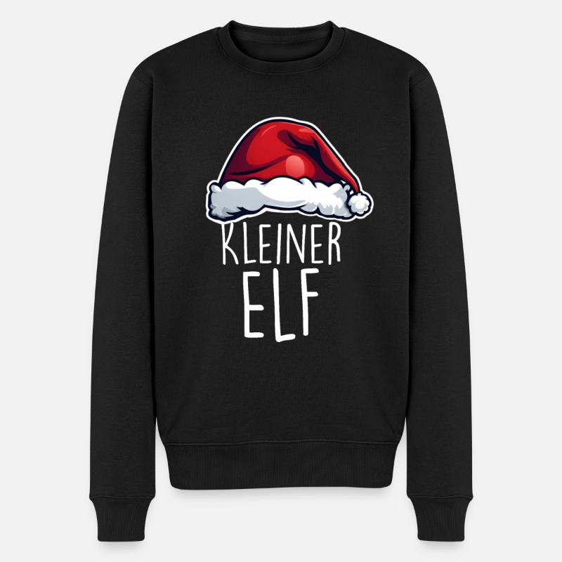 Kleiner Elf Weihnachten - Männer Premium Bio Pullover - Schwarz