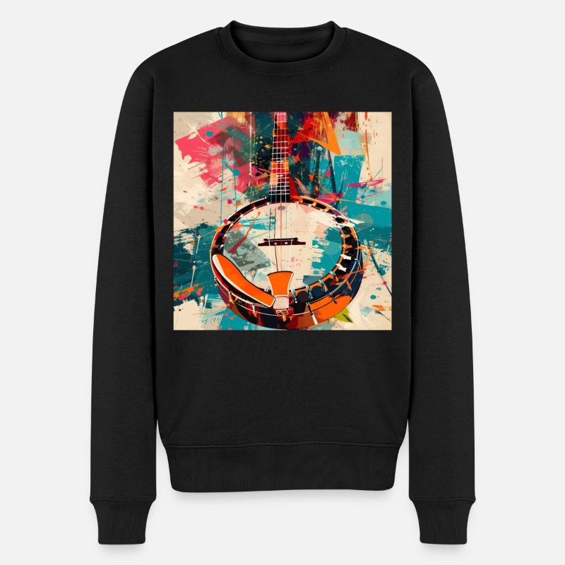 Banjo - Männer Premium Bio Pullover - Schwarz