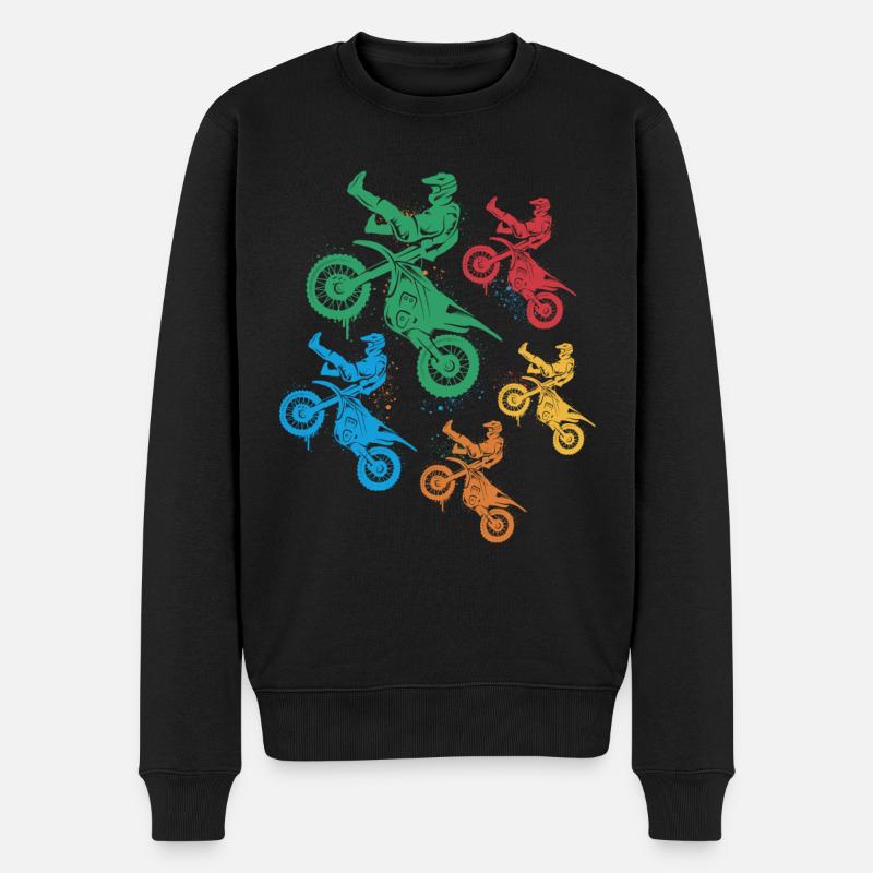 Motocross Motorrad Mädchen Dirt Biker Jungen - Männer Premium Bio Pullover - Schwarz