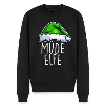 Noël elfe fatigué - Pull Premium bio Homme - noir - Devant - Nico (187cm)