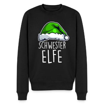 Schwester Elfe Weihnachten - Männer Premium Bio Pullover - Schwarz - Vorne - Nico (187cm)