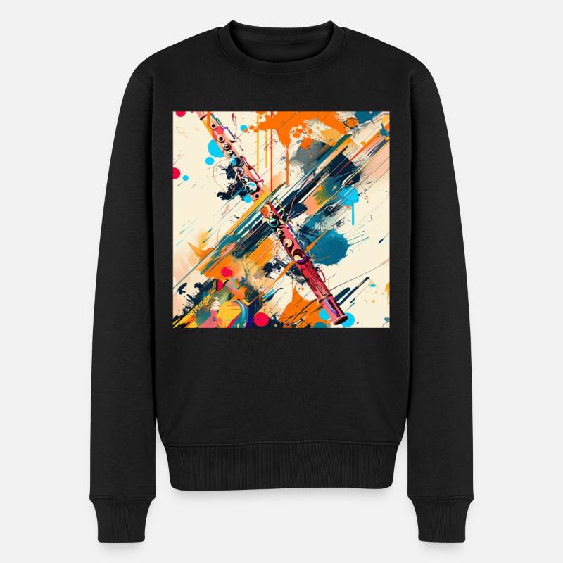 Flûte traversière - Pull Premium bio Homme - noir