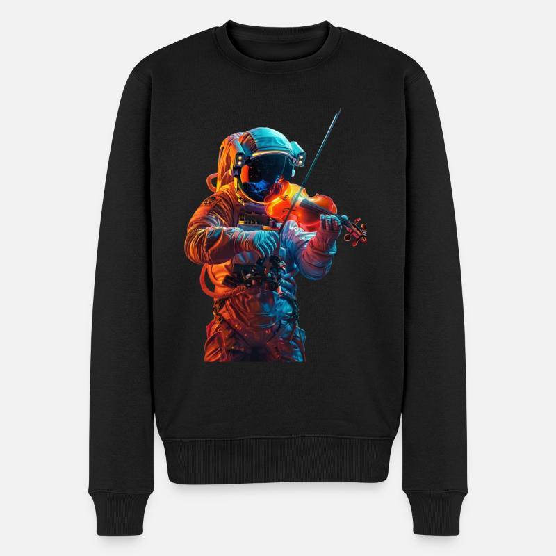 Violon astronaute - Pull Premium bio Homme - noir