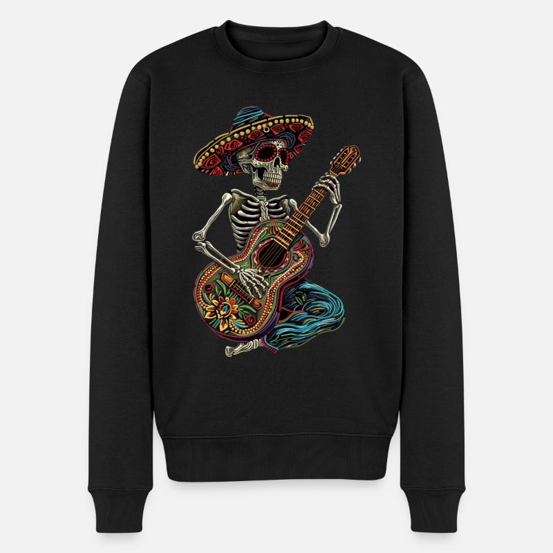 Guitare squelette mexicaine - Pull Premium bio Homme - noir