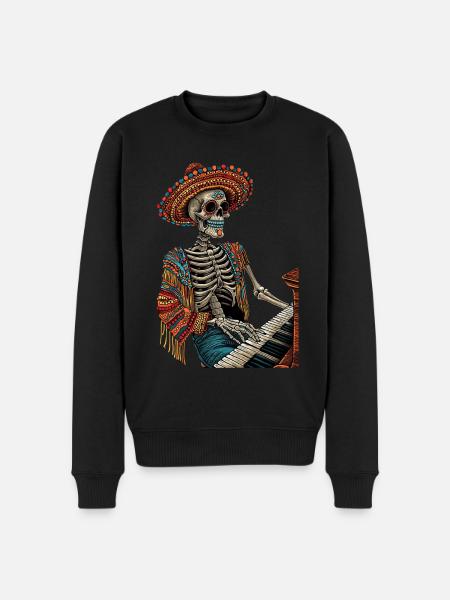 Piano Mexican Skeleton - Men's Premium Organic Jumper - black