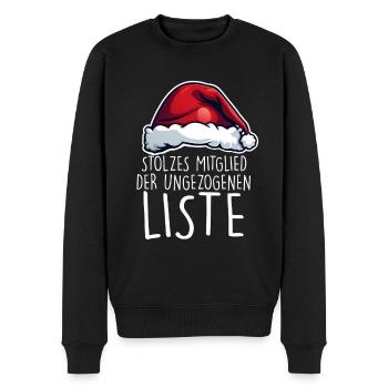 Proud member of the naughty list Christmas - Men's Premium Organic Jumper - black - Front - Nico (187cm)