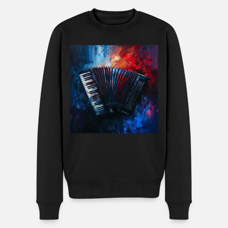 Akkordeon - Männer Premium Bio Pullover - Schwarz