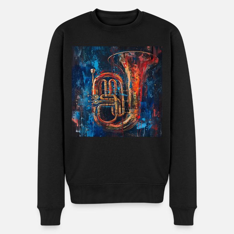 Tuba - Männer Premium Bio Pullover - Schwarz