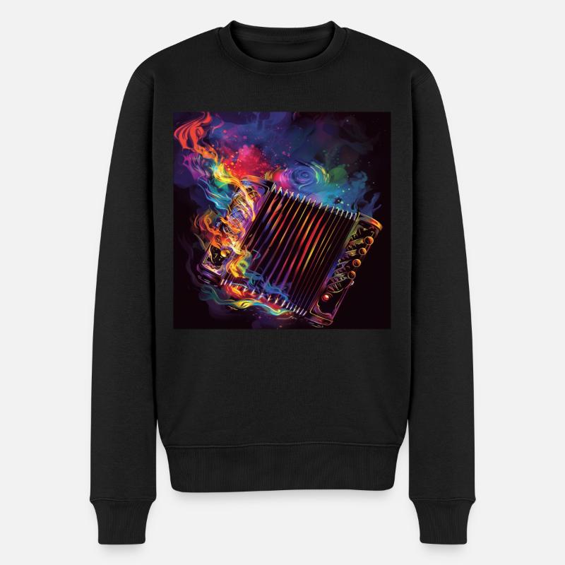 Akkordeon - Männer Premium Bio Pullover - Schwarz