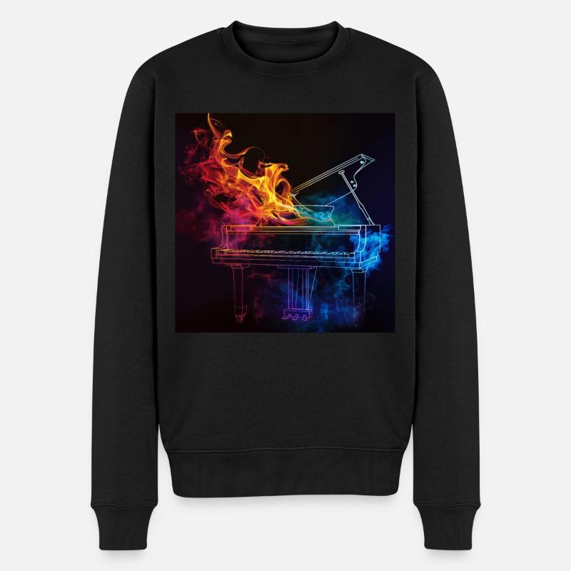 Klavier - Männer Premium Bio Pullover - Schwarz
