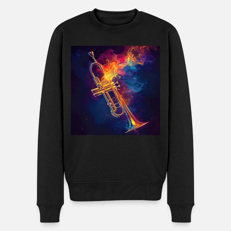 Trompete - Männer Premium Bio Pullover - Schwarz