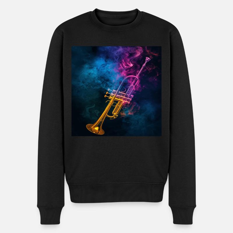 Trompete - Männer Premium Bio Pullover - Schwarz