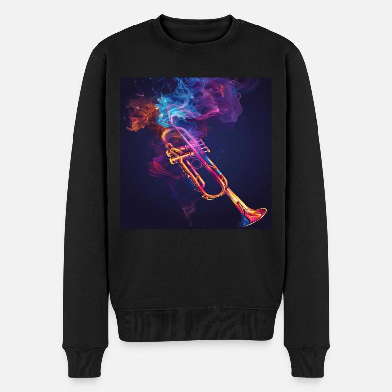 Trompete - Männer Premium Bio Pullover - Schwarz