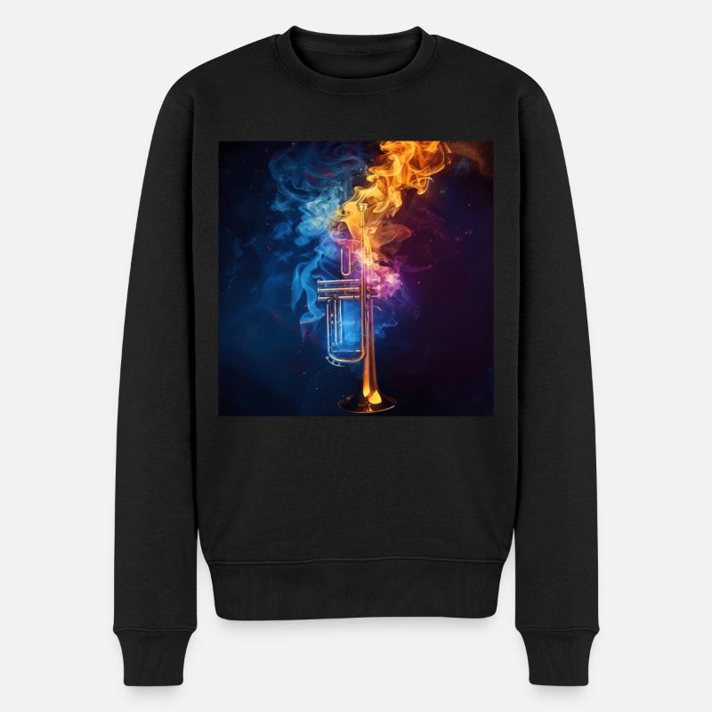 Trompete - Männer Premium Bio Pullover - Schwarz