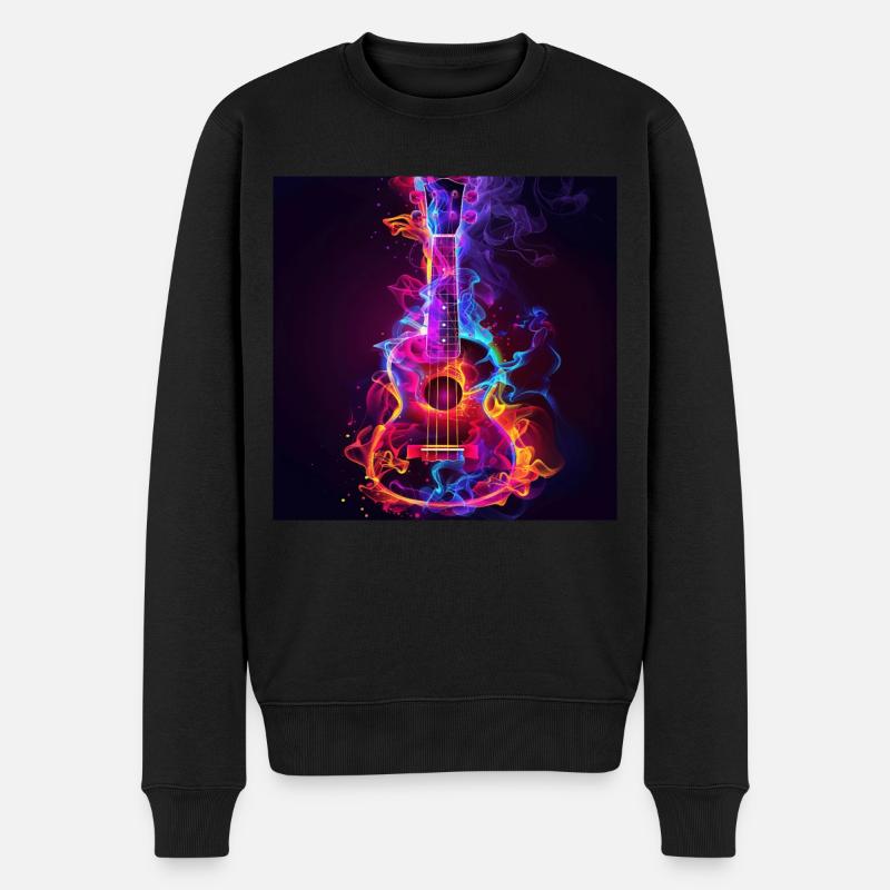 Ukulele - Männer Premium Bio Pullover - Schwarz