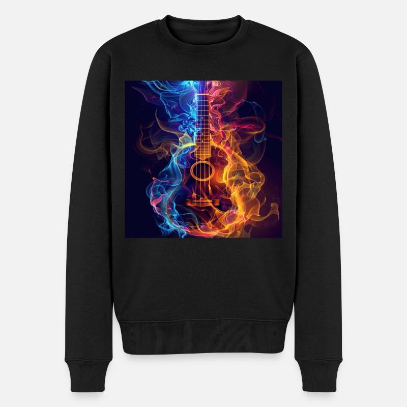 Ukulele - Männer Premium Bio Pullover - Schwarz