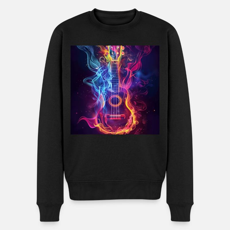 Ukulele - Männer Premium Bio Pullover - Schwarz