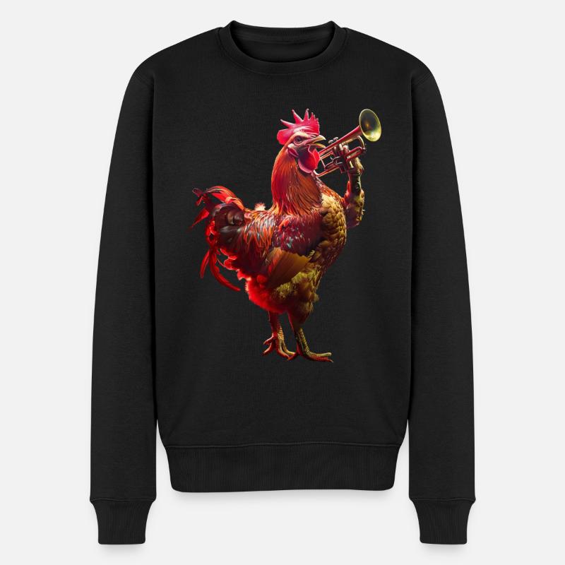 Trompette Coq - Pull Premium bio Homme - noir