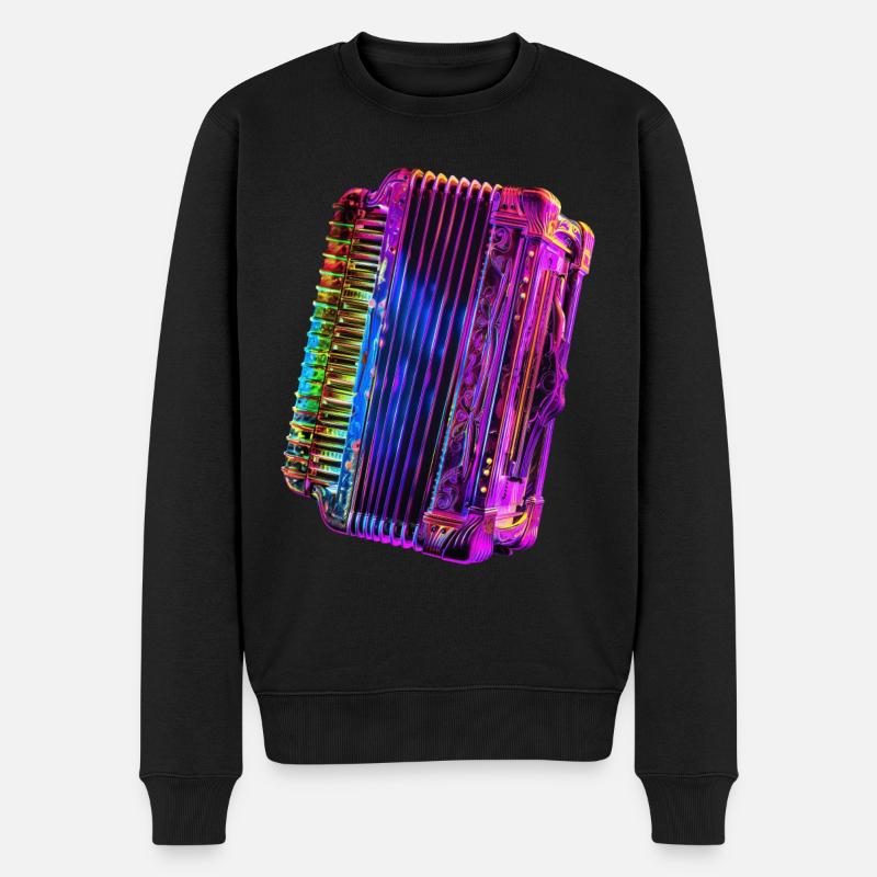 Akkordeon - Männer Premium Bio Pullover - Schwarz