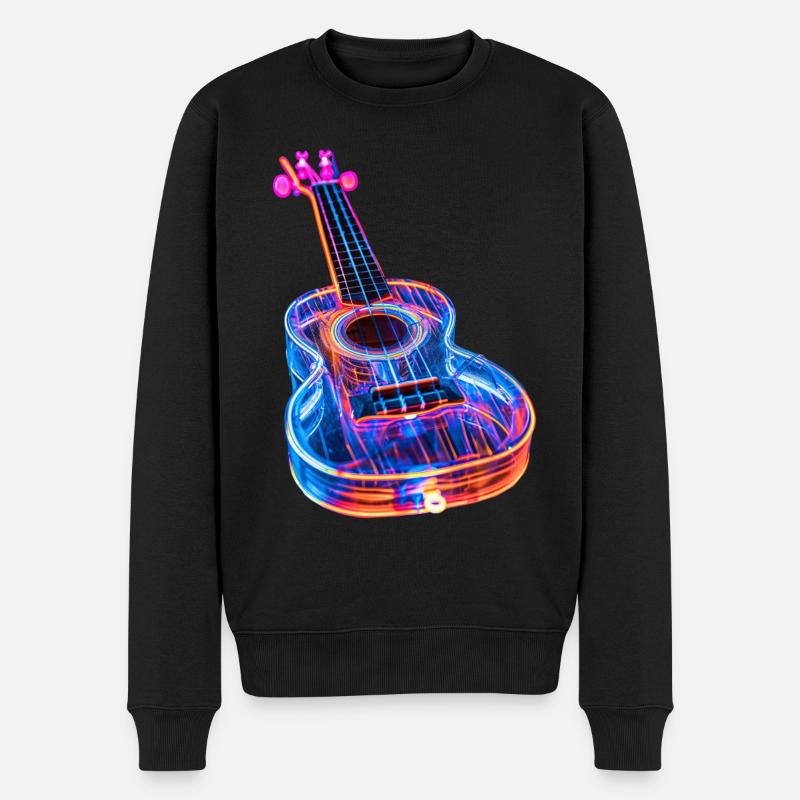 Ukulele - Männer Premium Bio Pullover - Schwarz