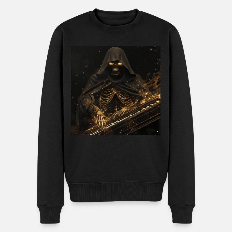 Klavier - Männer Premium Bio Pullover - Schwarz