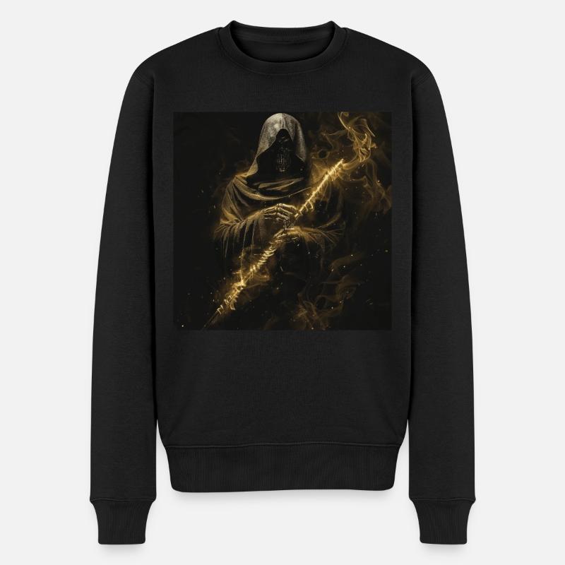 Querflöte - Männer Premium Bio Pullover - Schwarz