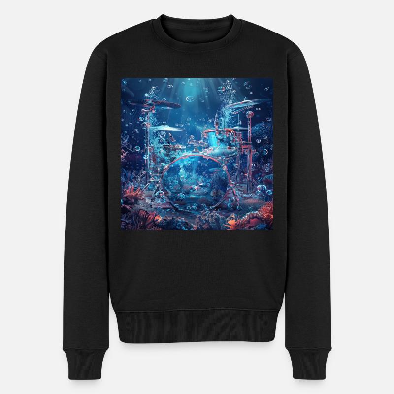 Schlagzeug - Männer Premium Bio Pullover - Schwarz