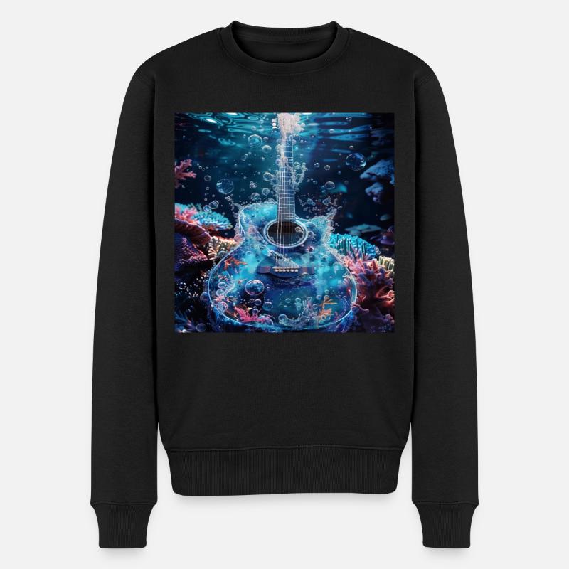 Gitarre - Männer Premium Bio Pullover - Schwarz