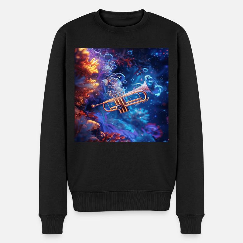Trompete - Männer Premium Bio Pullover - Schwarz
