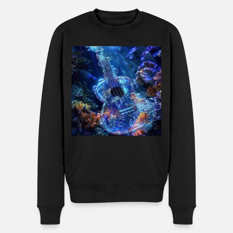 Ukulele - Männer Premium Bio Pullover - Schwarz