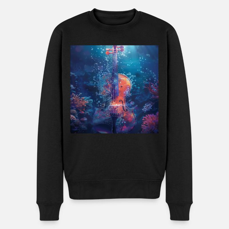 Violine - Männer Premium Bio Pullover - Schwarz