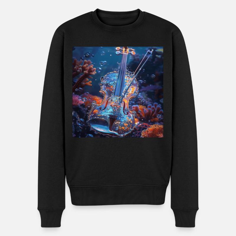 Violine - Männer Premium Bio Pullover - Schwarz