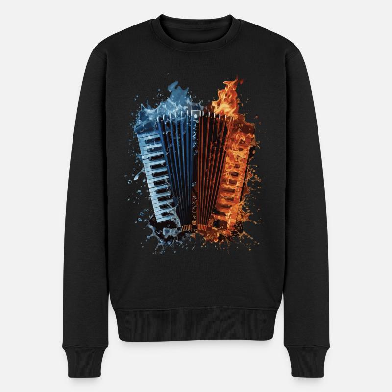 Akkordeon - Männer Premium Bio Pullover - Schwarz