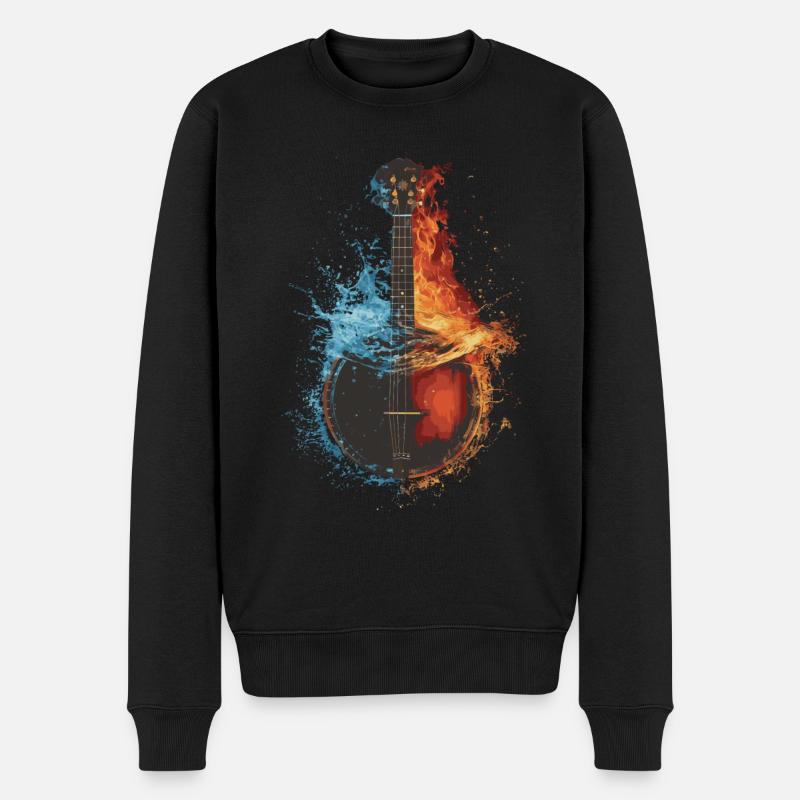 Banjo - Männer Premium Bio Pullover - Schwarz