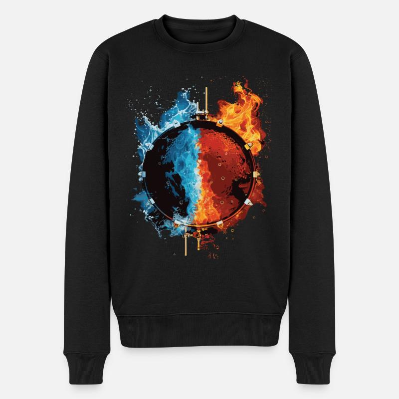 Schlagzeug - Männer Premium Bio Pullover - Schwarz