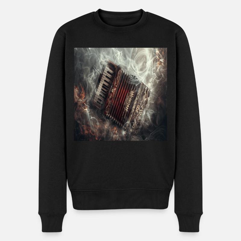 Akkordeon - Männer Premium Bio Pullover - Schwarz