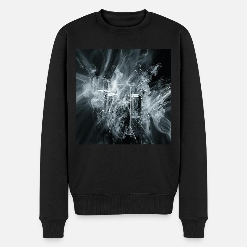 Schlagzeug - Männer Premium Bio Pullover - Schwarz