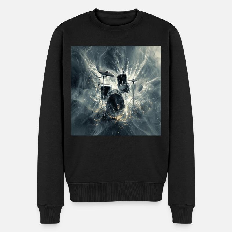 Schlagzeug - Männer Premium Bio Pullover - Schwarz