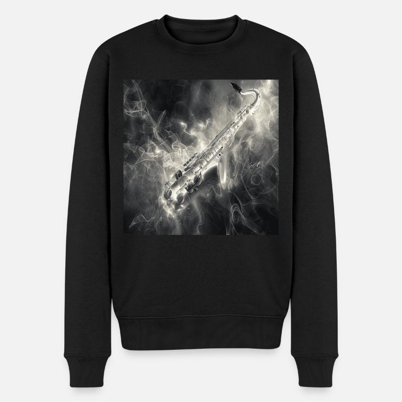 Saxophon - Männer Premium Bio Pullover - Schwarz
