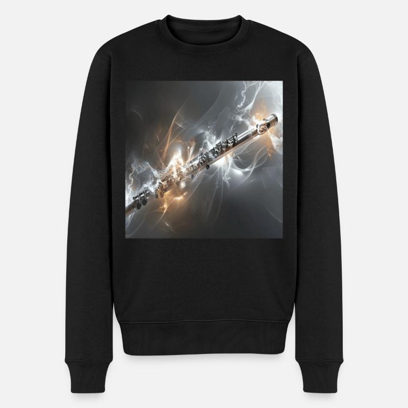 Querflöte - Männer Premium Bio Pullover - Schwarz