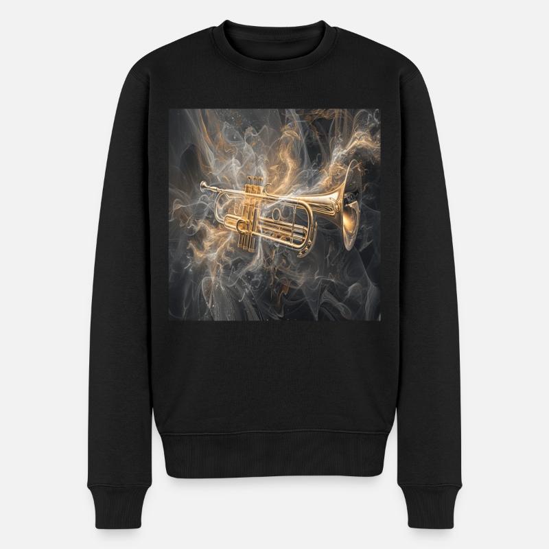 Trompete - Männer Premium Bio Pullover - Schwarz