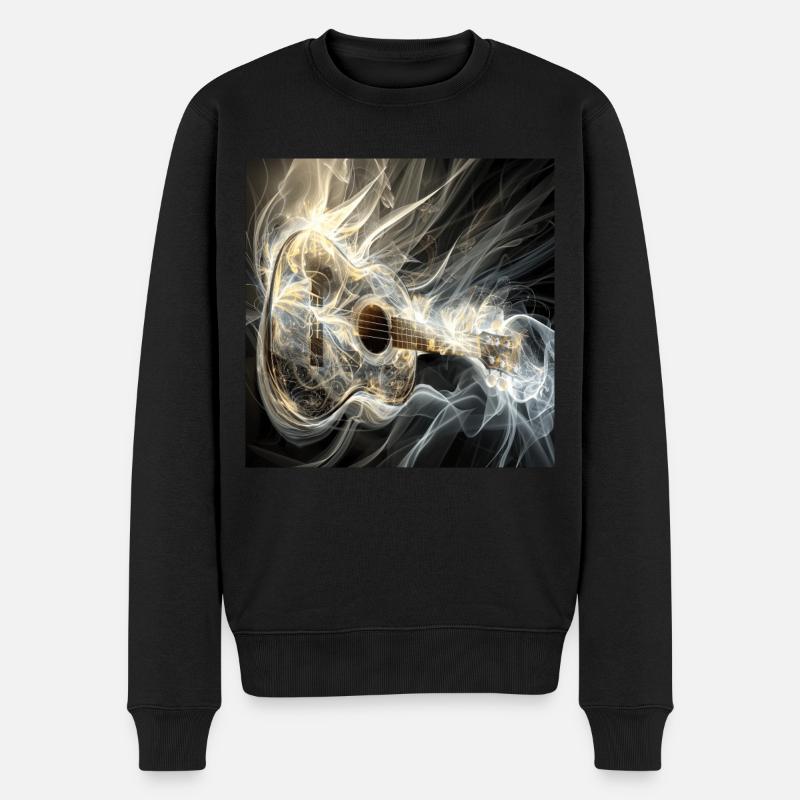 Ukulele - Männer Premium Bio Pullover - Schwarz