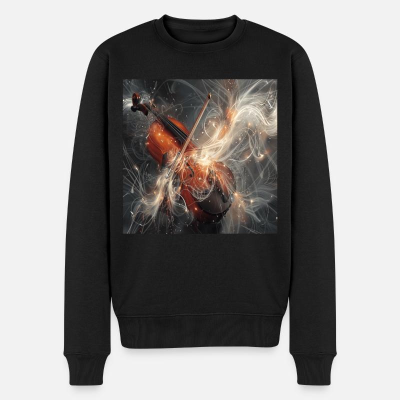 Violine - Männer Premium Bio Pullover - Schwarz