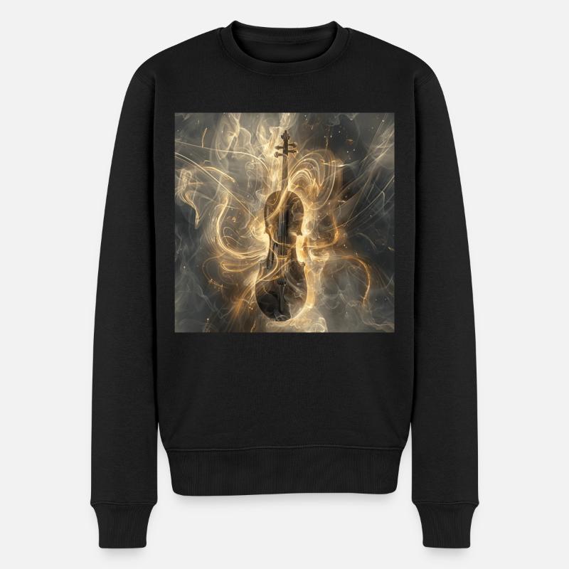Violine - Männer Premium Bio Pullover - Schwarz