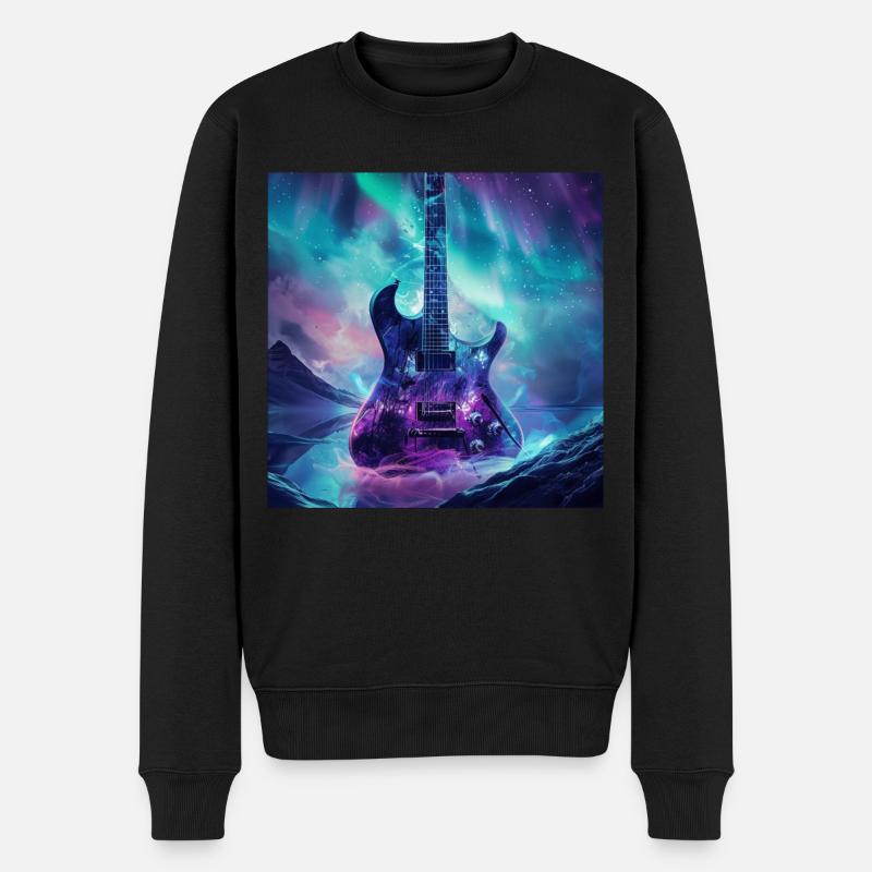 Gitarre - Männer Premium Bio Pullover - Schwarz