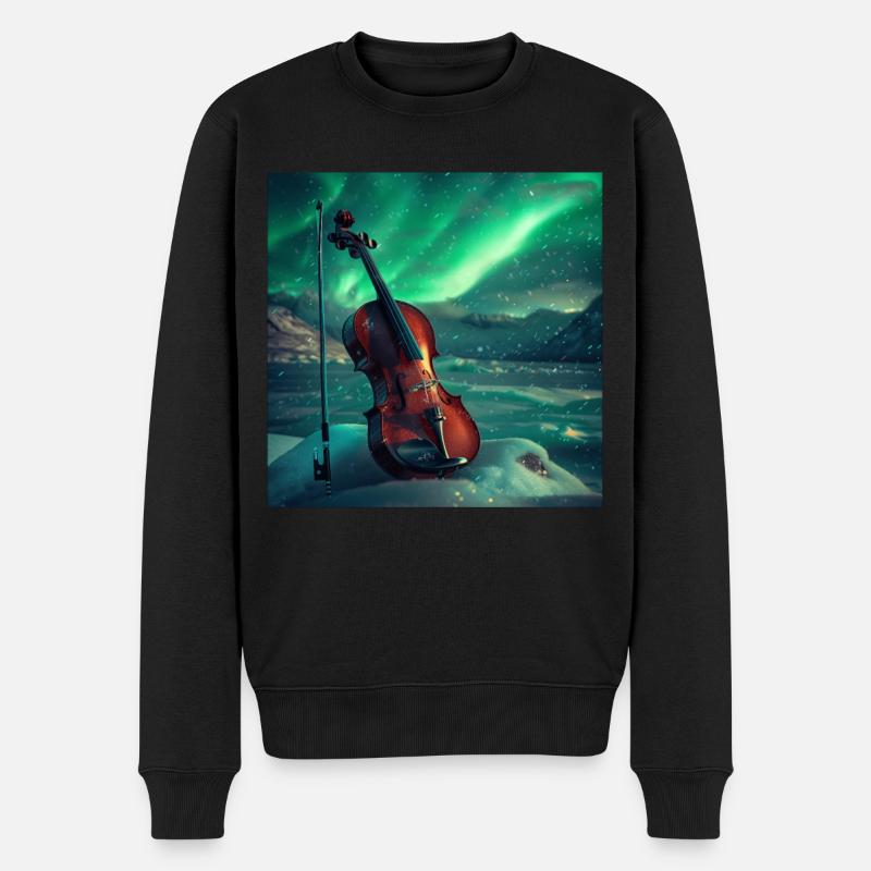 Violine - Männer Premium Bio Pullover - Schwarz