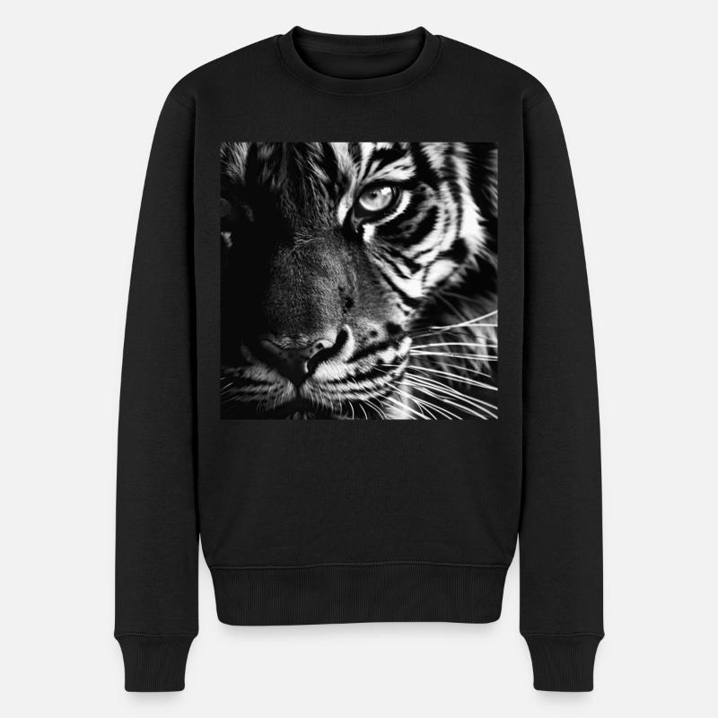 Tigerauge - Männer Premium Bio Pullover - Schwarz
